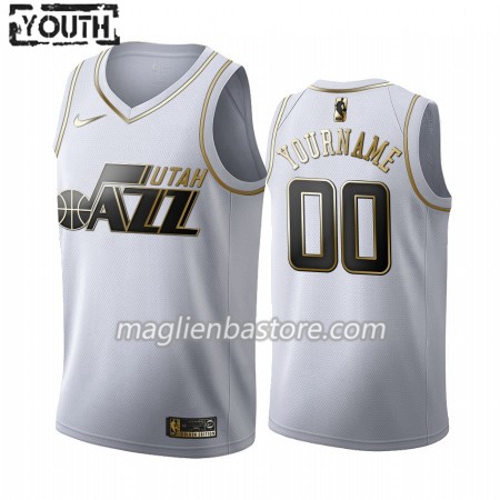 Maglia NBA Utah Jazz Personalizzate Nike 2019-20 Bianco Golden Edition Swingman - Bambino